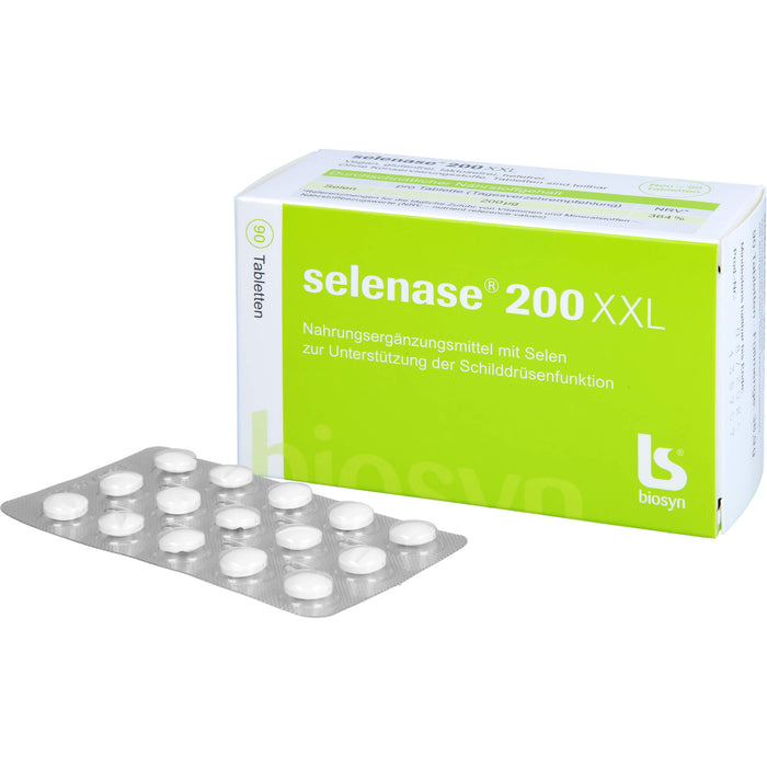 Selenase 200 XXL Tabletten zur Unterstützung der Schilddrüsenfunktion, 90 pc Tablettes