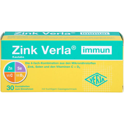 VERLA Zink Immun Kautabs mit fruchtigem Cassisgeschmack, 30 St. Kautabletten