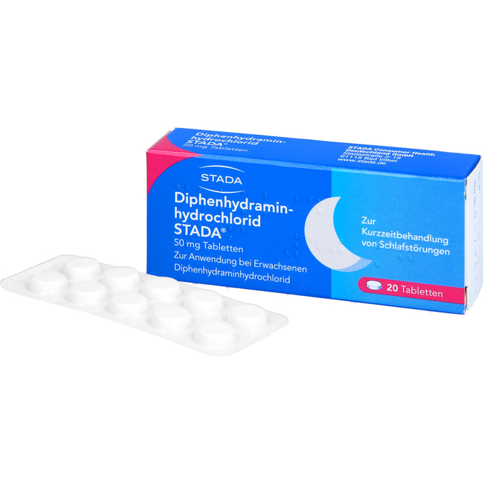 STADA Diphenhydraminhydrochlorid 50 mg Tabletten bei Schlafstörungen, 20 pcs. Tablets