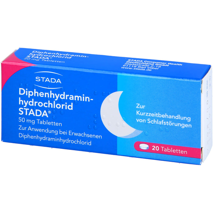 STADA Diphenhydraminhydrochlorid 50 mg Tabletten bei Schlafstörungen, 20 St. Tabletten