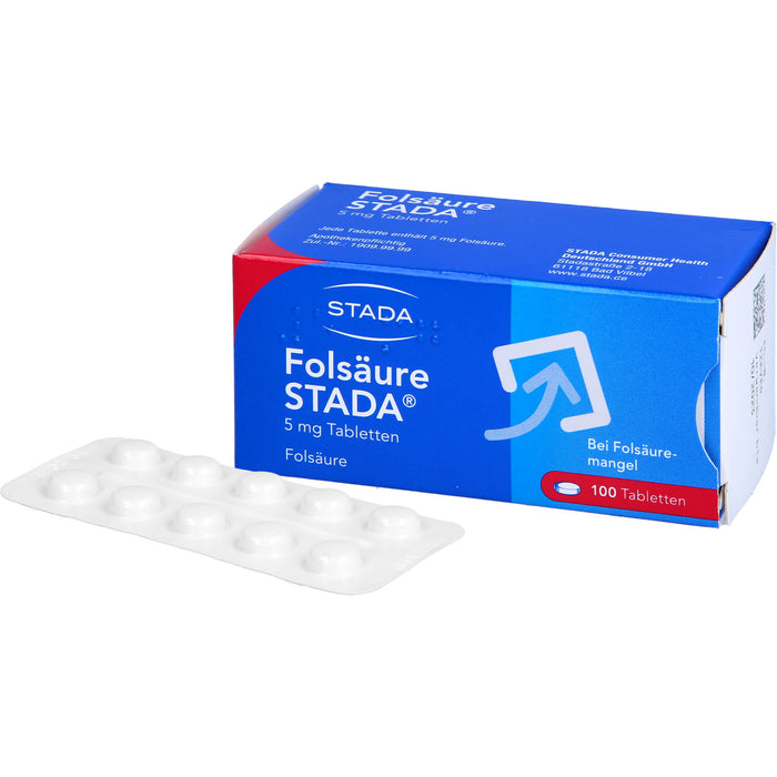 STADA Folsäure 5 mg Tabletten bei Folsäuremangel, 100 pc Tablettes