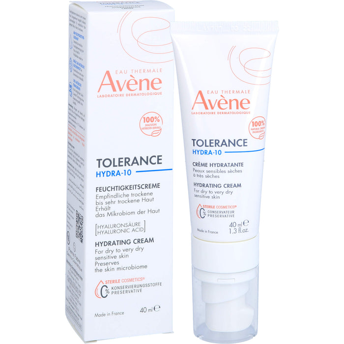 Avène Tolerance Hydra-10 Feuchtigkeitscreme für empfindliche, trockene bis sehr trockene Haut, 40 ml Cream