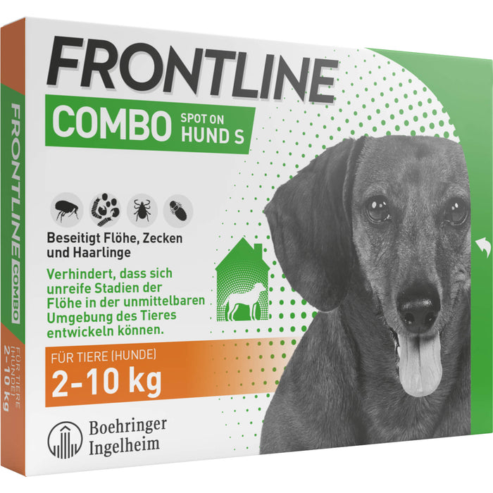 FRONTLINE COMBO Spot on gegen Flöhe und Zecken Hund S 2-10 kg, 3 pc Ampoules