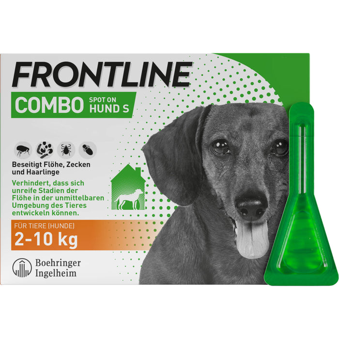 FRONTLINE COMBO Spot on gegen Flöhe und Zecken Hund S 2-10 kg, 3 pc Ampoules