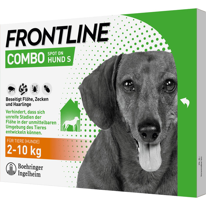 FRONTLINE COMBO Lösung Spot on gegen Flöhe und Zecken für Hunde S 2-10 kg, 6 St. Einzeldosisbehältnisse