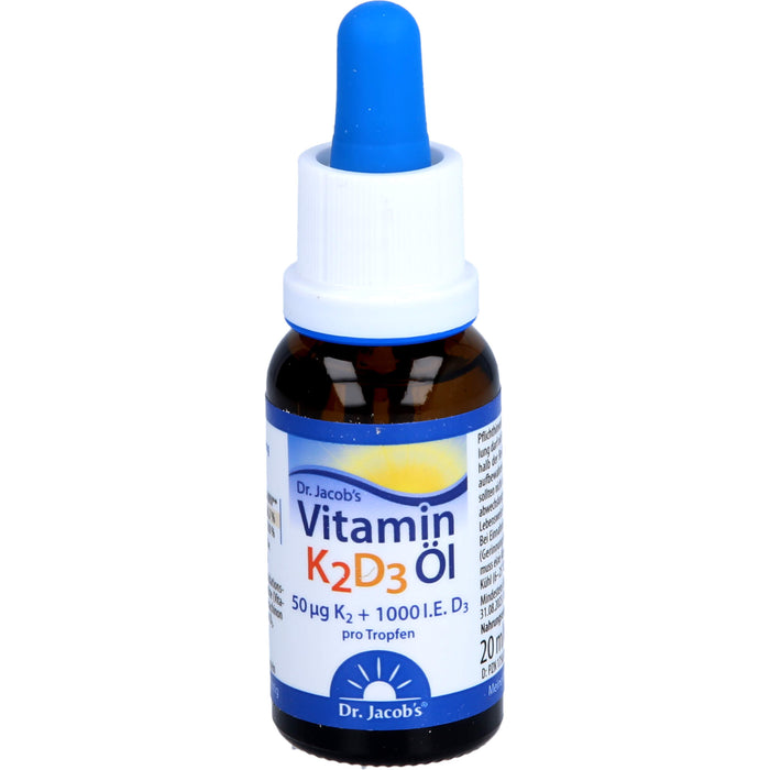 Dr. Jacob's Vitamin 50 mcg K2 + 1000 I.E. D3 Öl, 20 ml Solution
