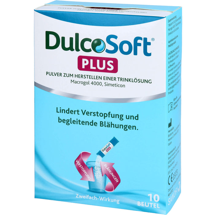 DulcoSoft Plus Pulver lindert Verstopfung und begleitende Blähungen, 10 pc Poudre