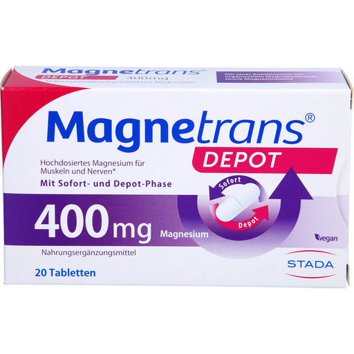 Magnetrans Depot 400 mg Magnesium Tabletten für eine normale Muskel- und Nervenfunktion, 20 St. Tabletten