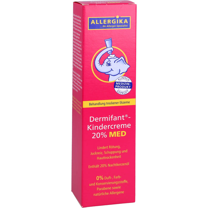 Dermifant Kindercreme 20% MED lindert Rötung, Juckreiz, Schuppung und Hauttrockenheit bei trockenen Ekzemen, 100 ml Creme