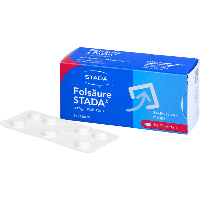 STADA Folsäure 5 mg Tabletten bei Folsäuremangel, 56 pc Tablettes