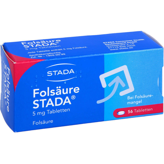 STADA Folsäure 5 mg Tabletten bei Folsäuremangel, 56 pc Tablettes