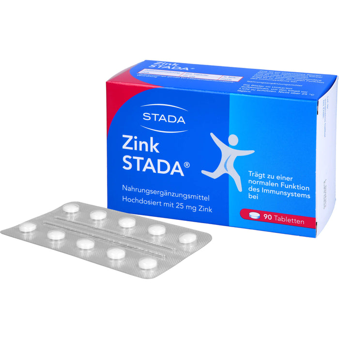 STADA Zink 25 mg Tabletten für eine normale Funktion des Immunsystems, 90 pc Tablettes