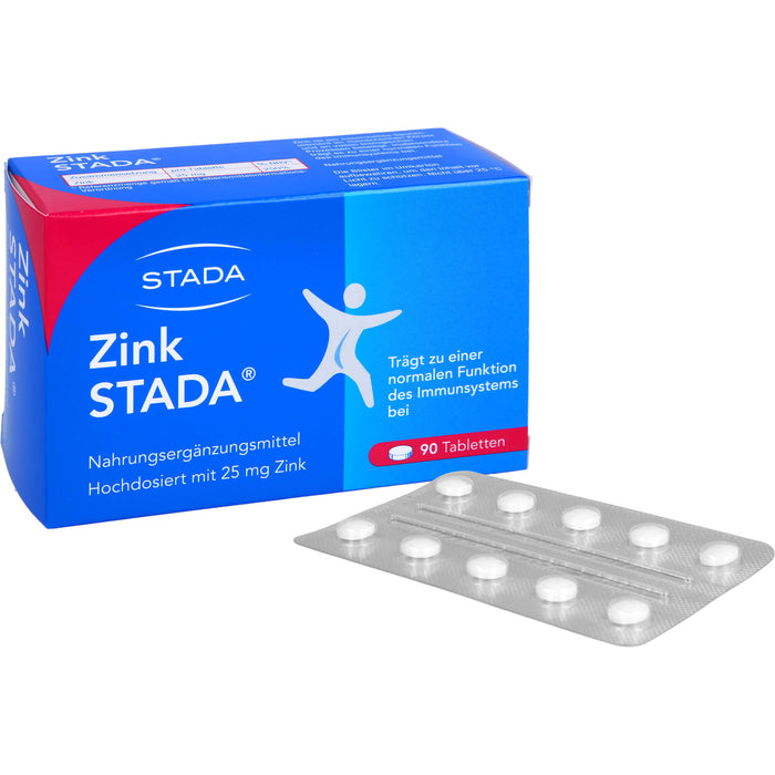 STADA Zink 25 mg Tabletten für eine normale Funktion des Immunsystems, 90 pc Tablettes