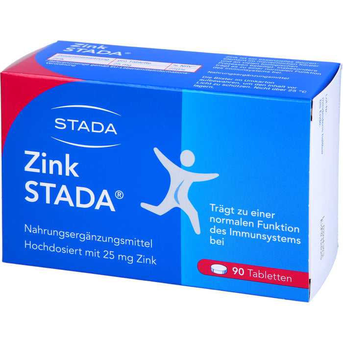 STADA Zink 25 mg Tabletten für eine normale Funktion des Immunsystems, 90 pc Tablettes