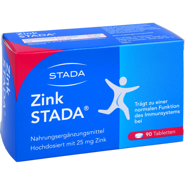STADA Zink 25 mg Tabletten für eine normale Funktion des Immunsystems, 90 pc Tablettes