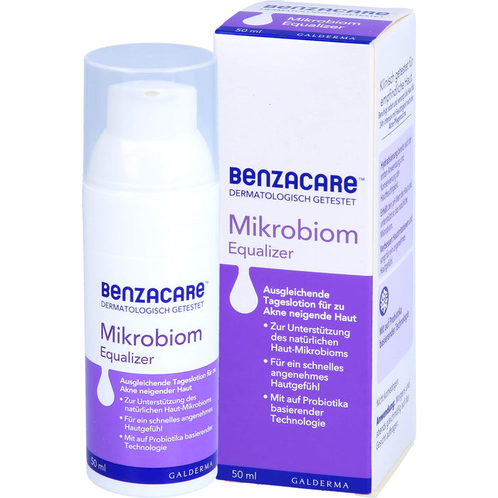 BENZACARE Mikrobiom Equalizer Tageslotion für zu Akne neigende Haut, 50 ml Lotion