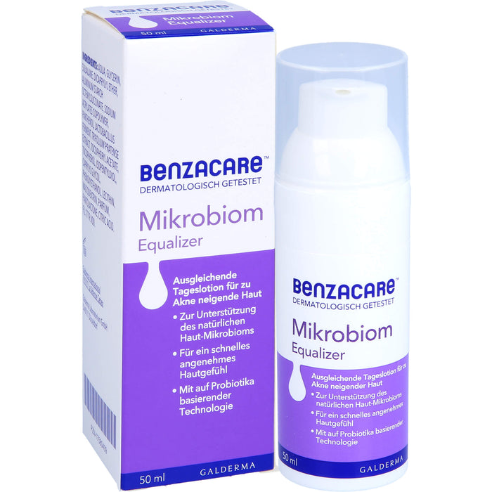 BENZACARE Mikrobiom Equalizer Tageslotion für zu Akne neigende Haut, 50 ml Lotion