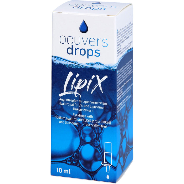 Ocuvers drops LipiX Augentropfen für empfindliche, trockene, dehydrierte und müde Augen, 10 ml 