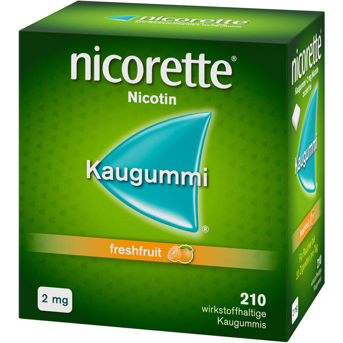 Nicorette 2 mg freshfruit Kaugummi, 210 pc Gomme à mâcher