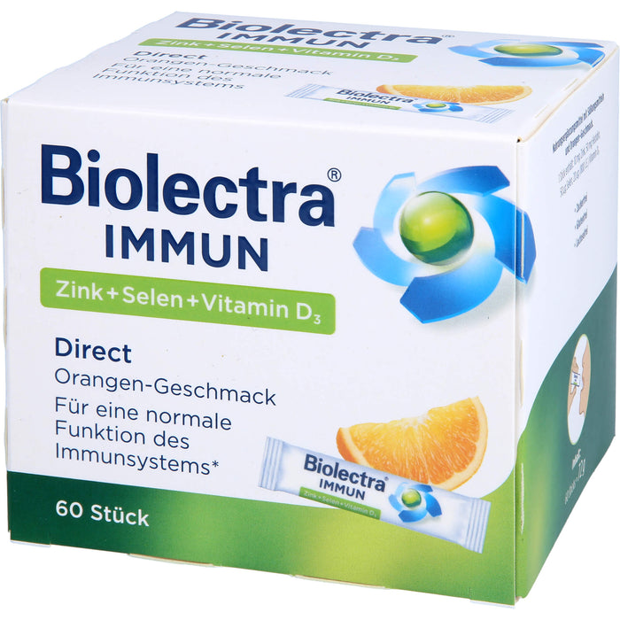 Biolectra Immun Direct Beutel mit Orangen-Geschmack für eine normale Funktion des Immunsystems, 60 St. Beutel
