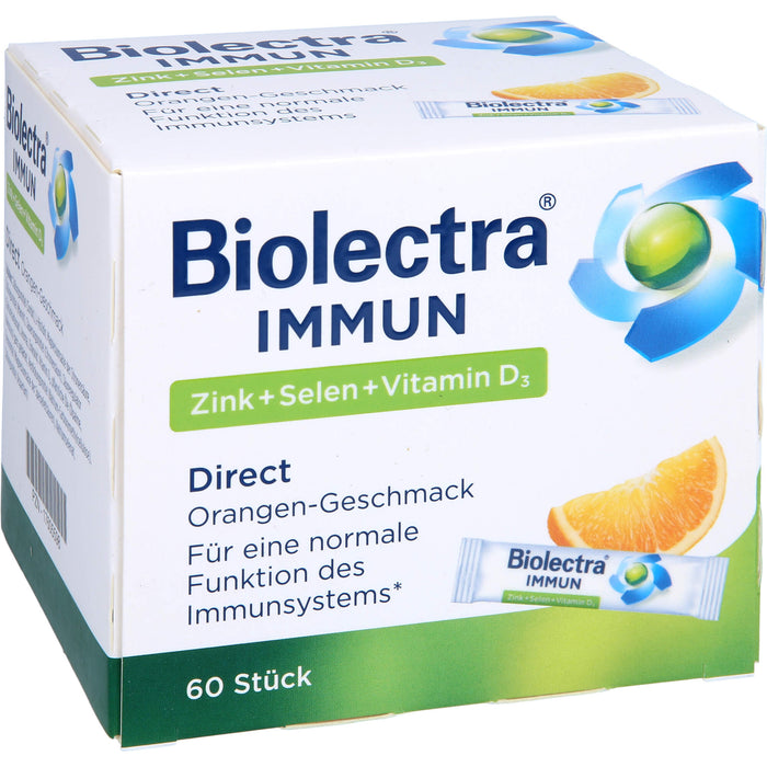Biolectra Immun Direct Beutel mit Orangen-Geschmack für eine normale Funktion des Immunsystems, 60 pcs. Sachets
