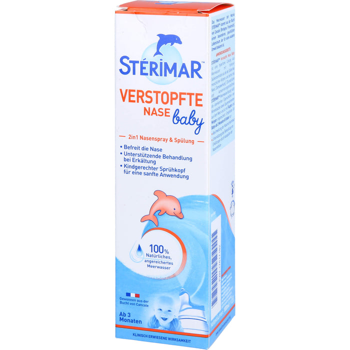 STERIMAR Verstopfte Nase Baby 2 in 1 Nasenspray & Spülung, 100 ml Lösung