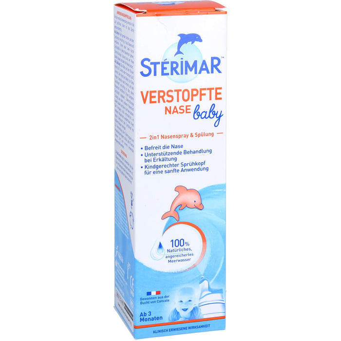 STERIMAR Verstopfte Nase Baby 2 in 1 Nasenspray & Spülung, 100 ml Lösung