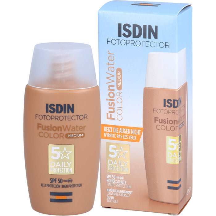 ISDIN Fusion Water Magic Medium LSF 50 getönter Sonnenschutz für das Gesicht, 50 ml Crème