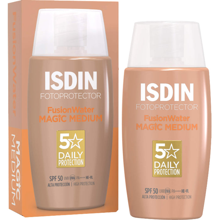 ISDIN Fusion Water Magic Medium LSF 50 getönter Sonnenschutz für das Gesicht, 50 ml Crème