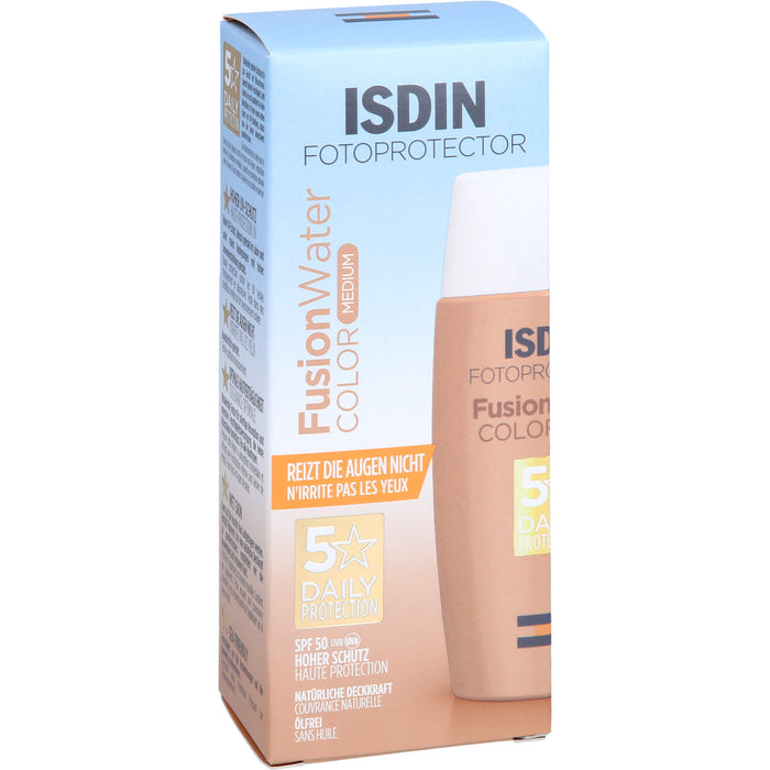 ISDIN Fusion Water Magic Medium LSF 50 getönter Sonnenschutz für das Gesicht, 50 ml Crème