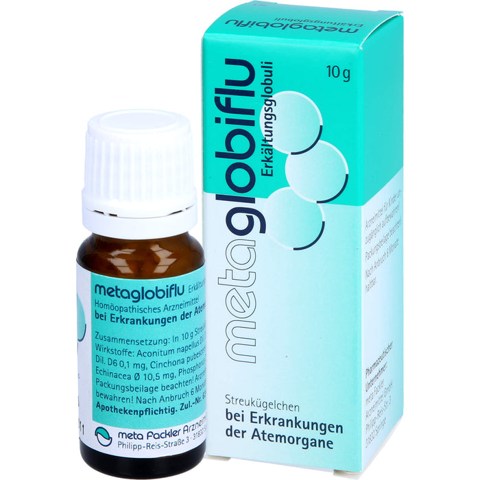 Metaglobiflu Globuli bei Erkrankungen der Atemorgane, 10 g Globuli