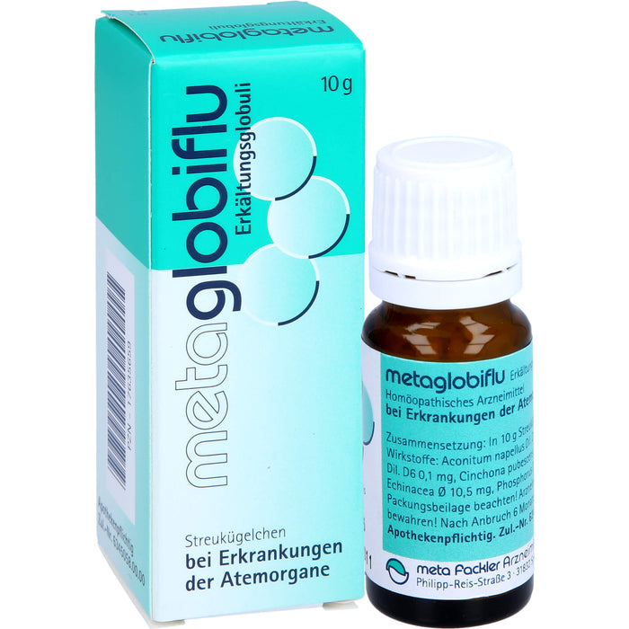 Metaglobiflu Globuli bei Erkrankungen der Atemorgane, 10 g Globuli