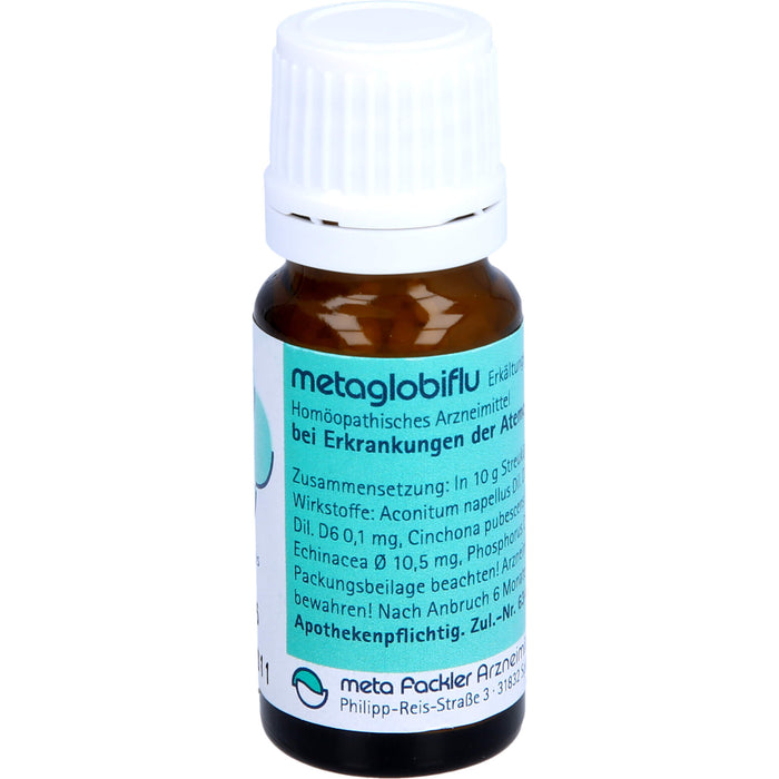 Metaglobiflu Globuli bei Erkrankungen der Atemorgane, 10 g Globuli
