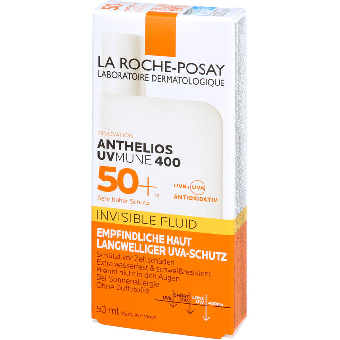 La Roche-Posay Anthelios UVMune 400 Invisible Fluid LSF 50+ für empfindliche Haut, 50 ml Cream