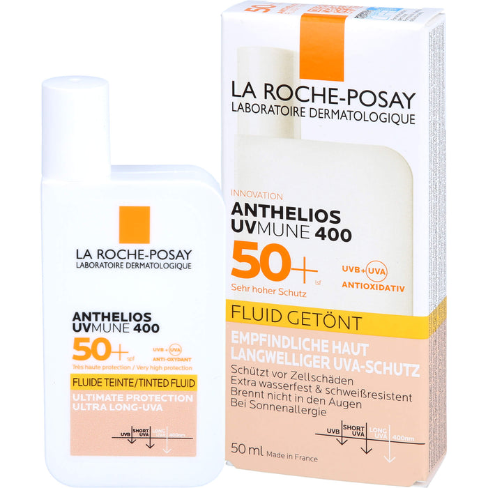 La Roche-Posay Anthelios Invisible Fluid Getönt LSF 50+ für empfindliche Haut, 50 ml Solution
