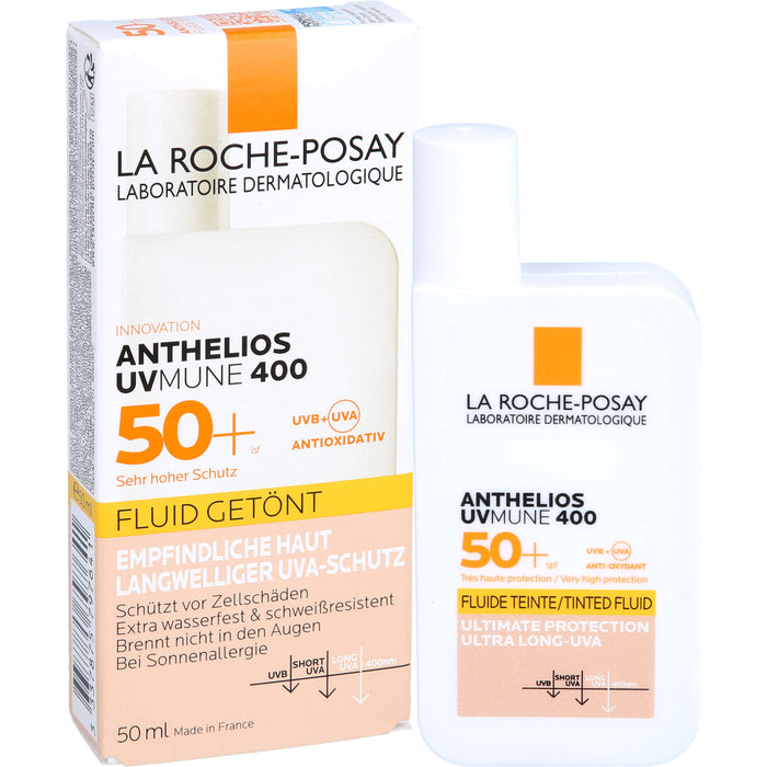 La Roche-Posay Anthelios Invisible Fluid Getönt LSF 50+ für empfindliche Haut, 50 ml Lösung