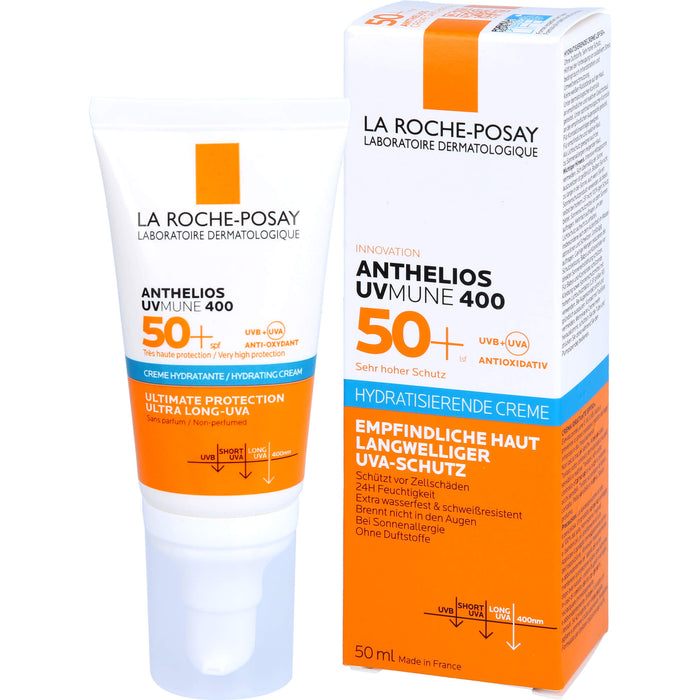 La Roche-Posay Anthelios Hydratisierende Creme UVMune 400 LSF 50+ für empfindliche Haut, 50 ml Cream