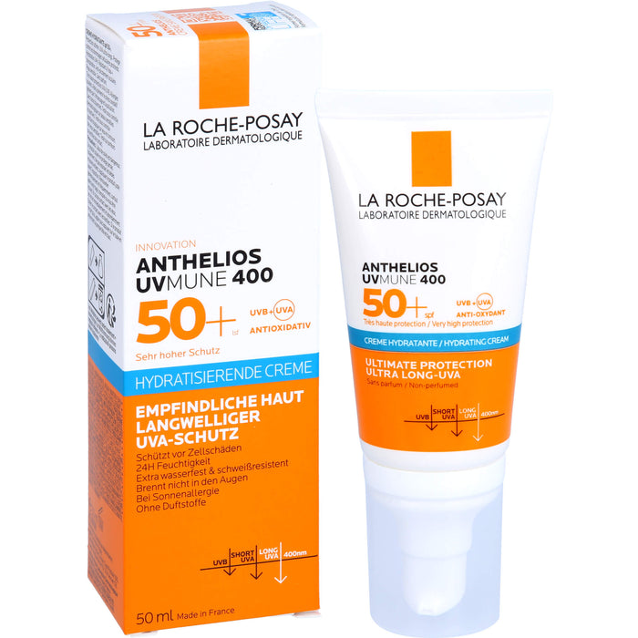 La Roche-Posay Anthelios Hydratisierende Creme UVMune 400 LSF 50+ für empfindliche Haut, 50 ml Cream