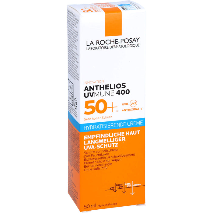 La Roche-Posay Anthelios Hydratisierende Creme UVMune 400 LSF 50+ für empfindliche Haut, 50 ml Cream