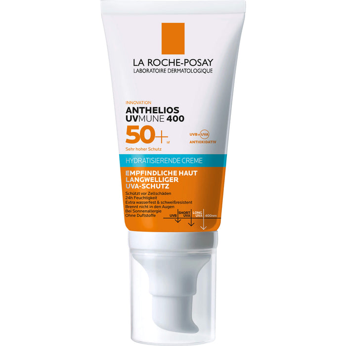 La Roche-Posay Anthelios Hydratisierende Creme UVMune 400 LSF 50+ für empfindliche Haut, 50 ml Creme