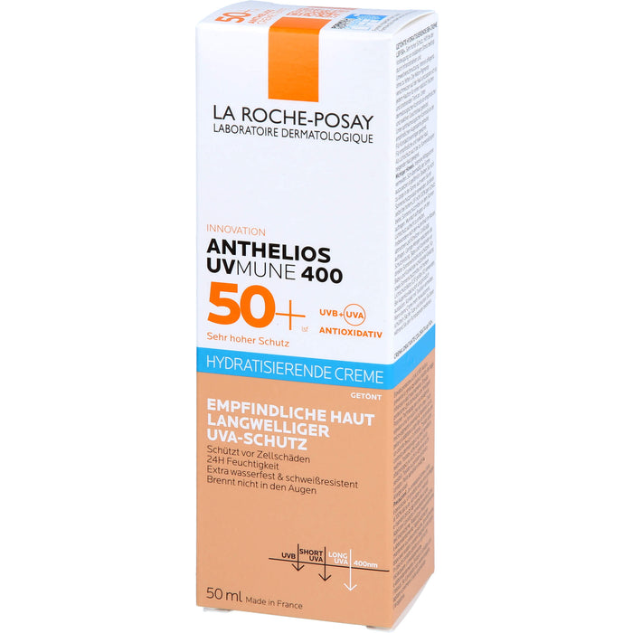 La Roche-Posay Anthelios hydratisierende getönte BB-Creme UVMune 400 LSF 50+ für empfindliche Haut, 50 ml Cream
