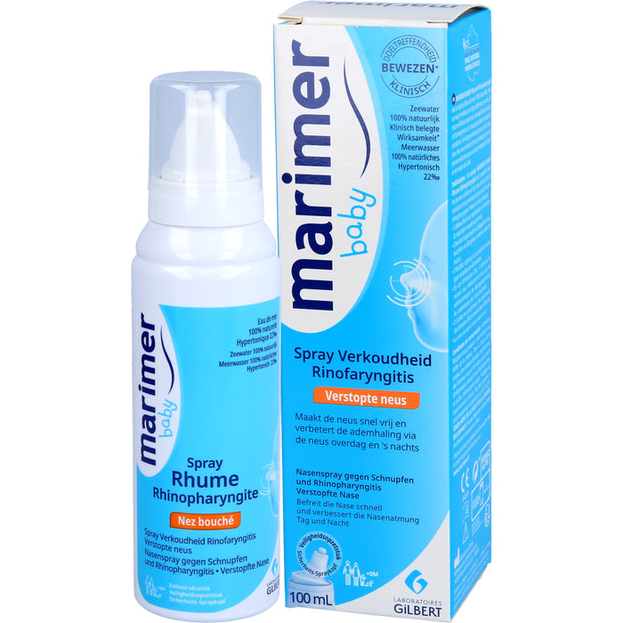 Marimer Baby Nasenspray bei Schnupfen, Rhinopharyngitis, 100 ml Lösung