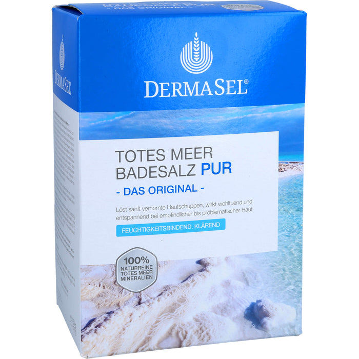 DermaSel Totes Meer Badesalz Pur feuchtigkeitsbindend und klärend, 1500 g Sel