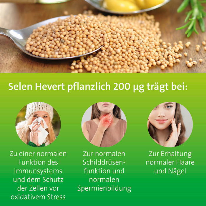 Selen Hevert pflanzlich 200 µg mit natürlichem Selen, 60 pcs. Capsules