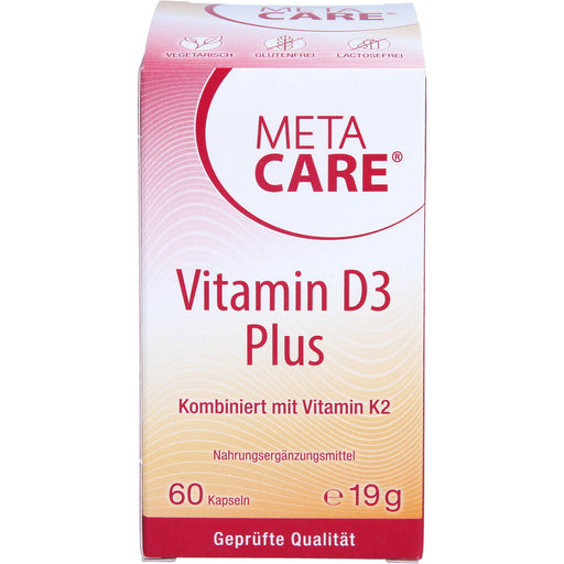 META CARE Vitamin D3 Plus 10,000 + 80 ug K2, 60 St KAP