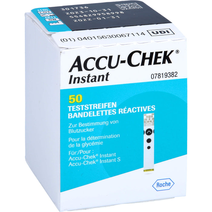 ACCU-CHEK Instant Acti Medi Teststreifen zur Bestimmung des Blutzuckers, 50 pc Bandelettes réactives