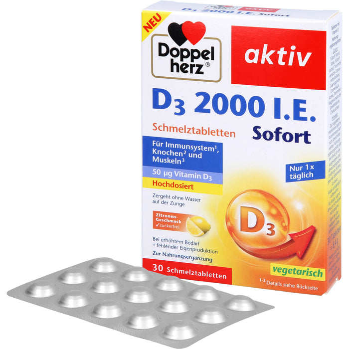 Doppelherz D3 2000 IE Sofort, 30 St SMT