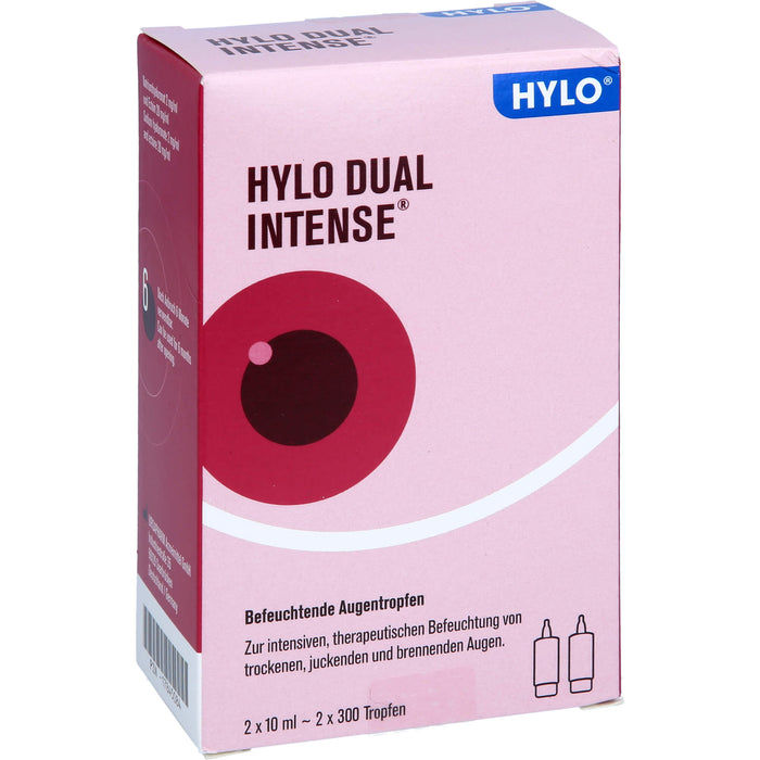 HYLO Dual intense befeuchtende Augentropfen bei trockenen, juckenden und brennenden Augen, 20 ml Lösung