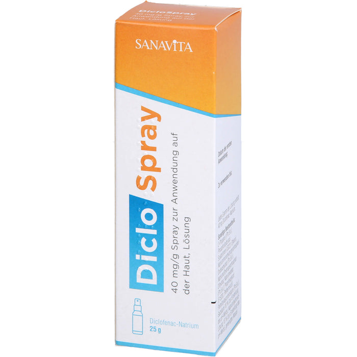 SANAVITA DicloSpray 40 mg/g  bei mäßig bis starken Schmerzen, 25 g Solution
