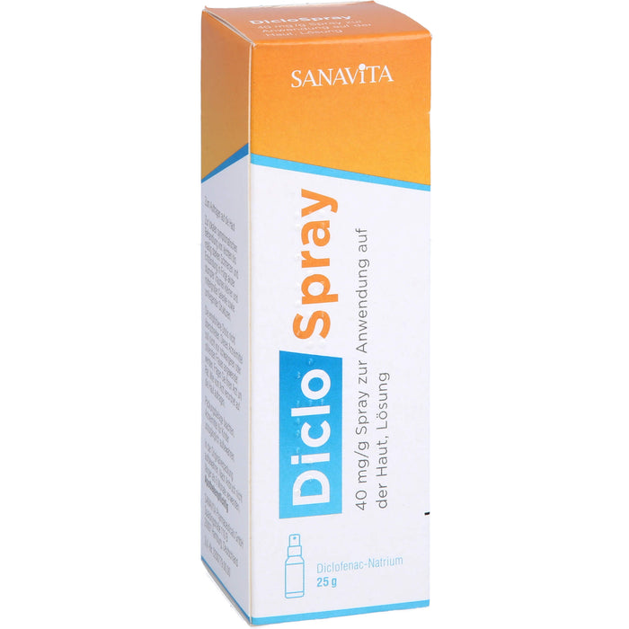 SANAVITA DicloSpray 40 mg/g  bei mäßig bis starken Schmerzen, 25 g Solution